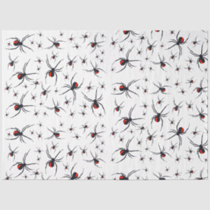 Red & Black Spider Pattern Tissue Paper