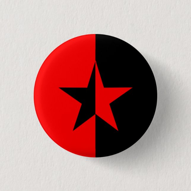 Red/Black Star 1 Inch Round Button (Front)