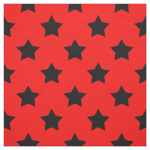 Red Black Stars Pattern Decorative Textile Fabric