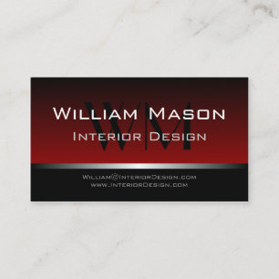 Red & Black Stripe Professional Business Card