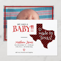 Red/Black Striped Made in Texas Photo Baby
