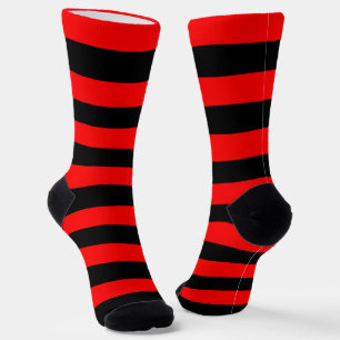 Red/Black Stripes Crew Socks