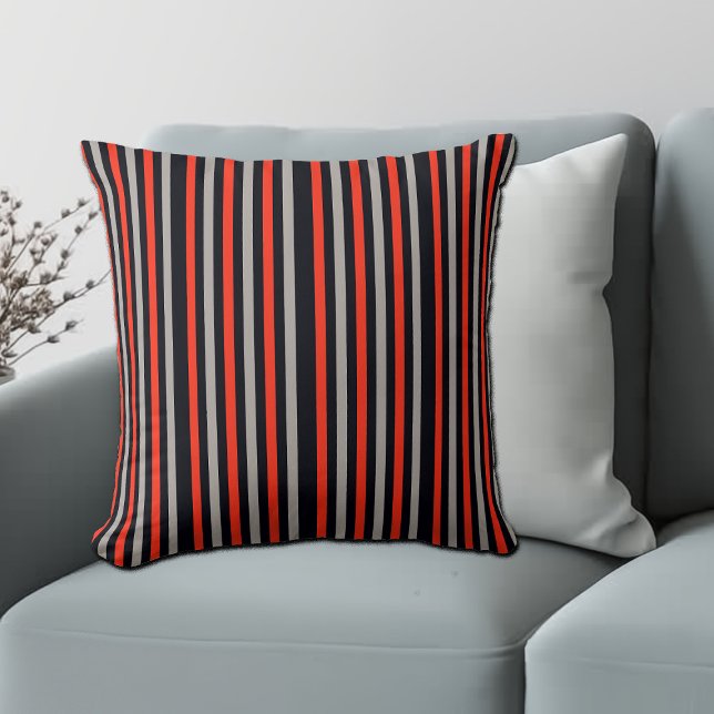 Red Black Stripes Pattern Pillows (Creator Uploaded)