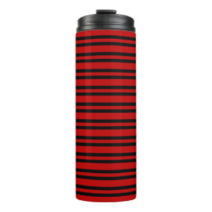Red Black Stripes Pattern Thermal Tumbler