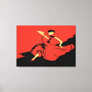 Red Black Tango Art  Canvas Print