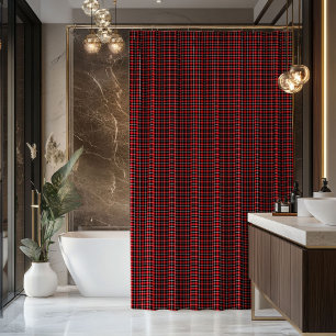 Red Black Tartan Curtain Gift for First Bathroom