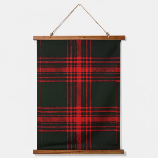 red&black  tartan pattern   hanging tapestry (Front)