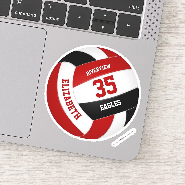 red black team colors girls boys volleyball (Detail)