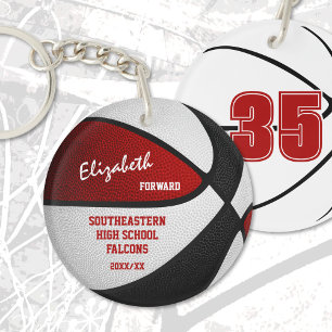 red black team colours keepsake basketball keychain