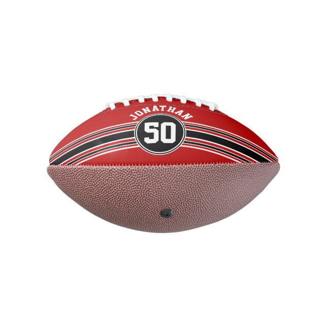 Red Black Team Jersey Fan Gear Name Number Football (Rotated 270)