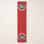 Red Black Team Jersey Fan Gear Name Number Scarf<br><div class="desc">You can pick your colours when you customize this item. If you are a Fantasy Football team owner, make your own products and show off to your friends! Or - Do you play High School Football and want a memento? This sports design is perfect for any athlete playing soccer or...</div>