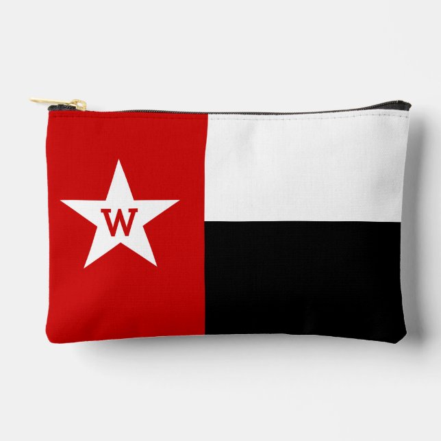 Red & Black Texas Flag Accessory Pouch (Front)