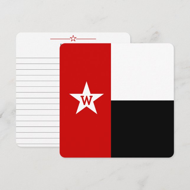Red & Black Texas Flag Note Card (Front/Back)