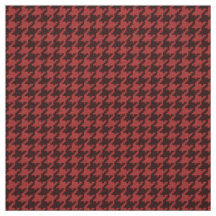 Red  Black Textured Houndstooth Geometric Pattern Fabric