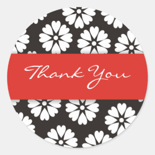 Red & Black Thank You Stickers
