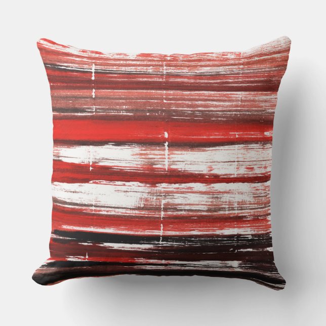 Red black throw pillow (Front)