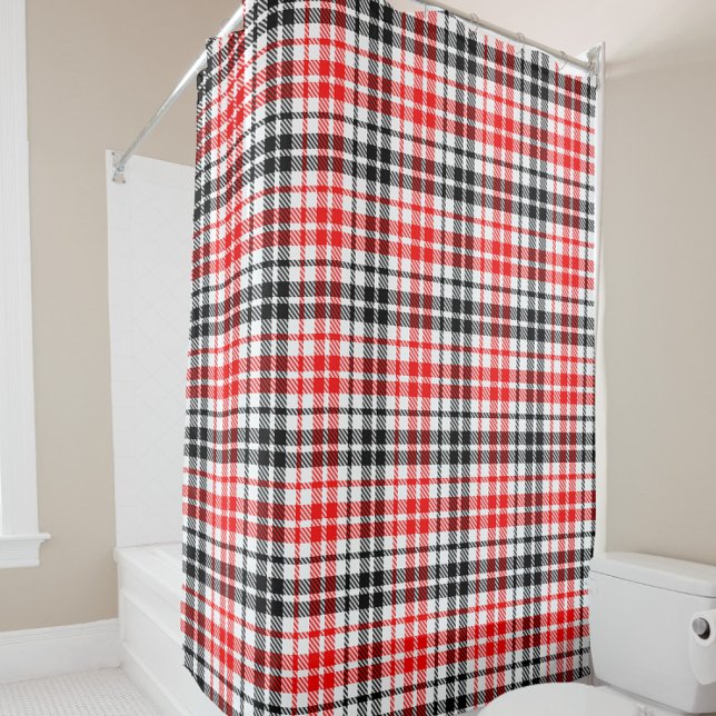 Red Black Twill Plaid Tartan On White  (Creator Uploaded)