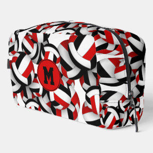 red black volleyball club colours monogrammed  dopp kit