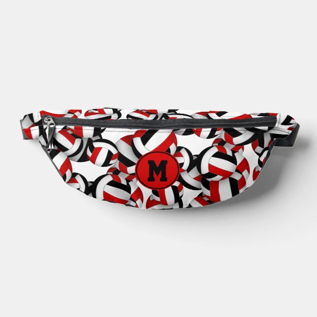red black volleyball team colours monogrammed fanny pack (Lay Down)