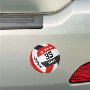 red black volleyball team spirit gym locker or car magnet