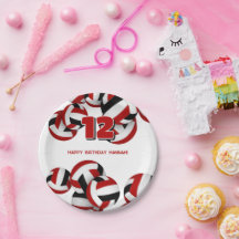 red black volleyballs kids birthday party