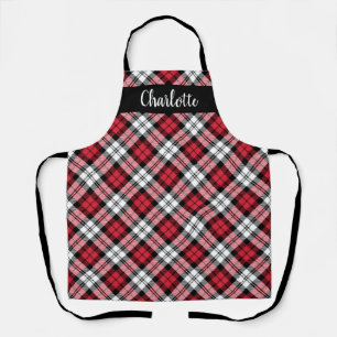 Red Black Watch Plaid Personalized Holiday Apron