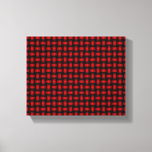 Red Black Weave Pattern Canvas Print