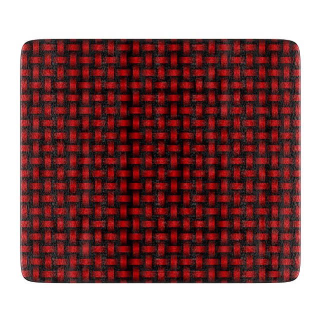 Red Black Weave Pattern Cutting Board (Front)