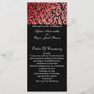 red black Wedding program