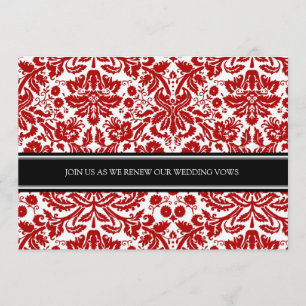 Red Black Wedding Vow Renewal Invitation