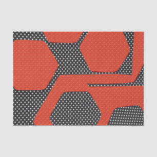 RED BLACK WHITE ABSTRACT TISSUE PAPER