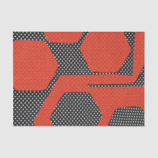 RED BLACK WHITE ABSTRACT TISSUE PAPER