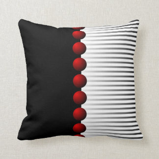 Red Black White and Grey Abstract Throw Pillow