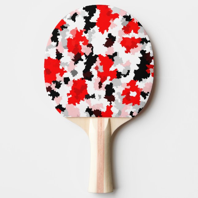 Red Black White Camo Abstract Design  Ping Pong Paddle (Front)