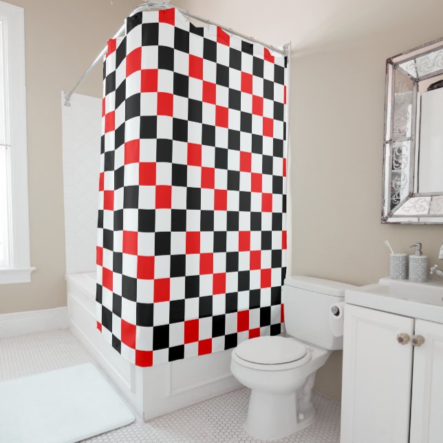 Red Black White Chequered Pattern Design  (In Situ)