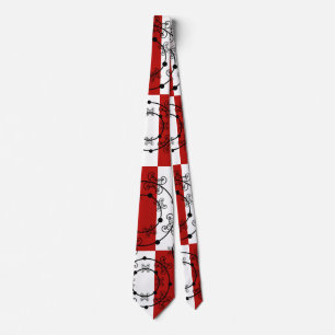 Red, Black & White   Concentric Circles Neck Tie