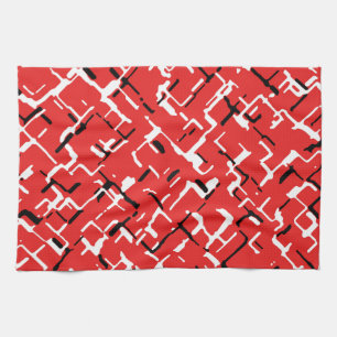 Red Black White Cool Pattern Kitchen Towel