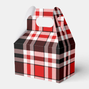 Red Black White Flannel Tartan Pattern Design Favor Box
