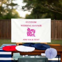 Red Black White Floral Banner | Elegant Party Back