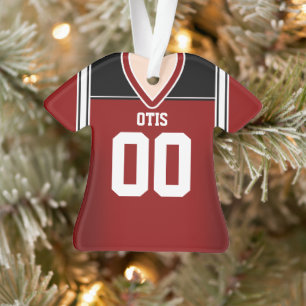 Red/Black/White Football Jersey Ornament