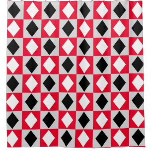 Red Black White Geometric Rhombus Diamond