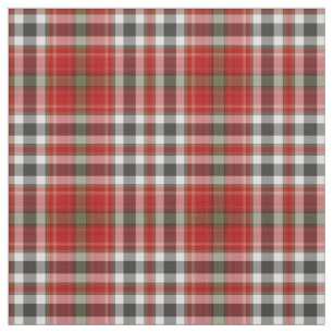 Red Black White Green Grey Tartan Plaid Fabric