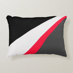 Red Black White Grey Pattern Decorative Pillow