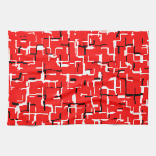 Red Black White Kitchen Towel