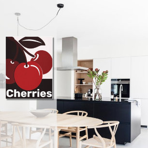 Red,Black, White Kitchen Wall Decor Idea  - Poster