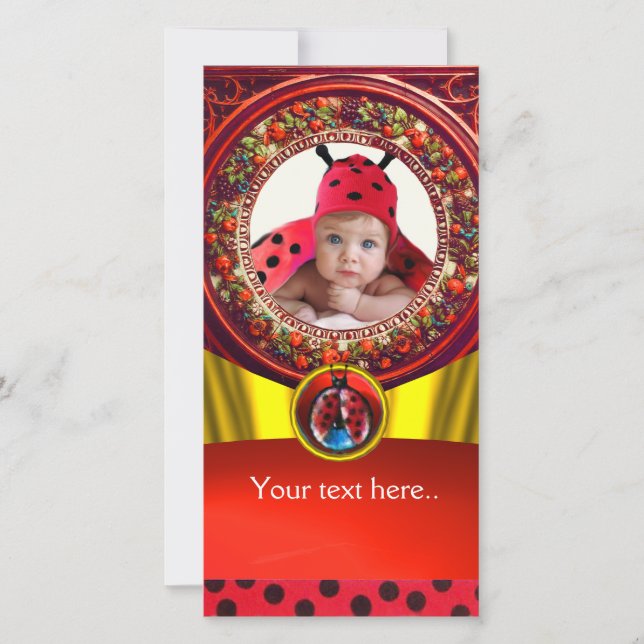 RED BLACK WHITE LADYBUG BABY SHOWER PHOTO TEMPLATE (Front)