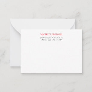 Red Black & White Minimalist Simple Plain Modern Card