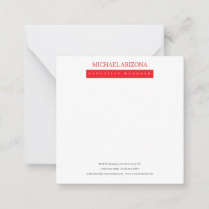 Red Black & White Minimalist Simple Plain Modern Card