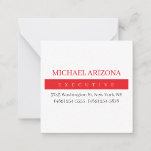 Red Black & White Minimalist Simple Plain Modern Card