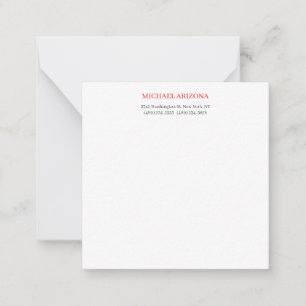 Red Black & White Minimalist Simple Plain Modern Card